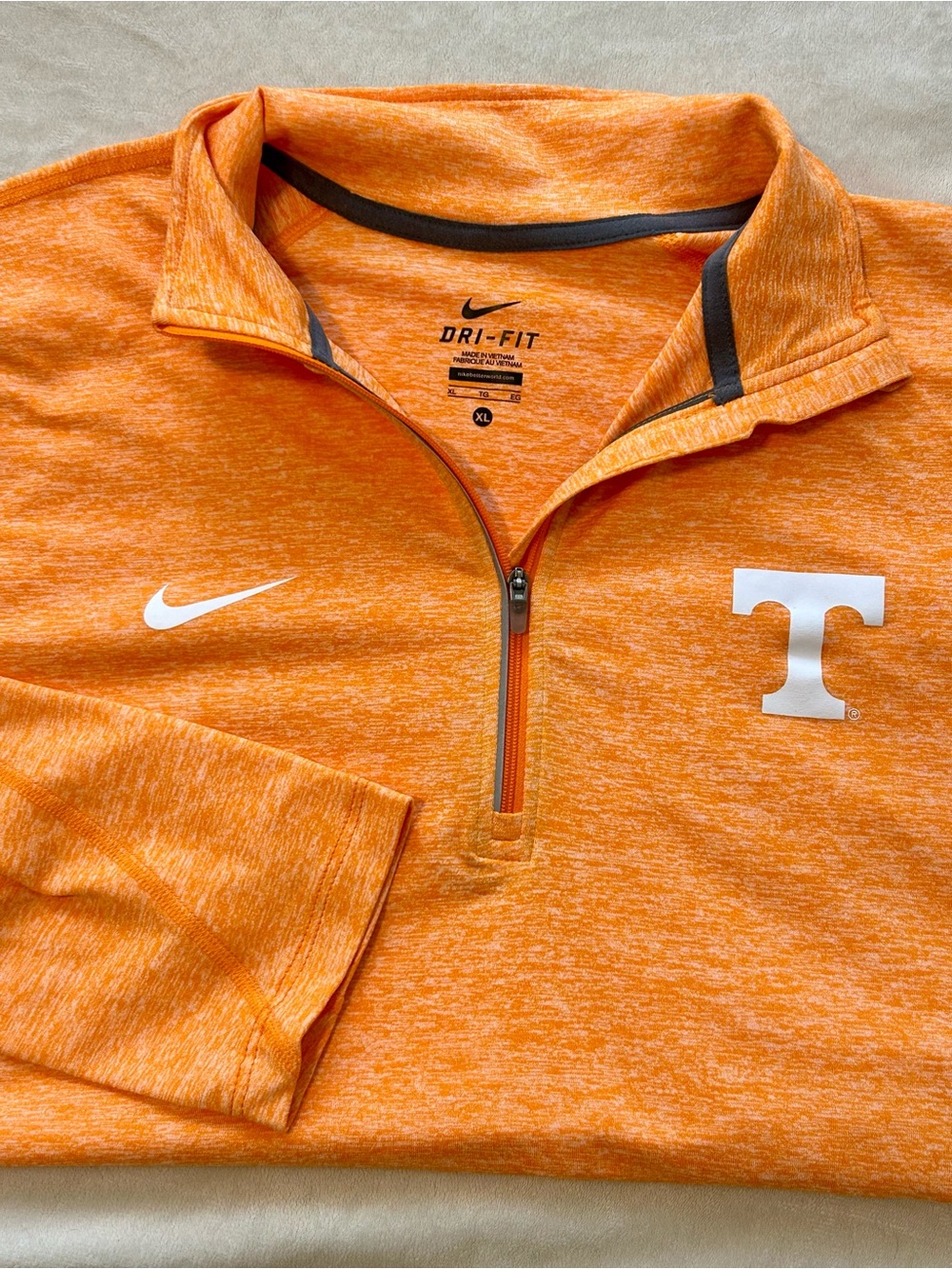 Nike Tennessee Volunteers Quarter Zip Pullover Mens XL Orange Dri-FIT NCAA UT